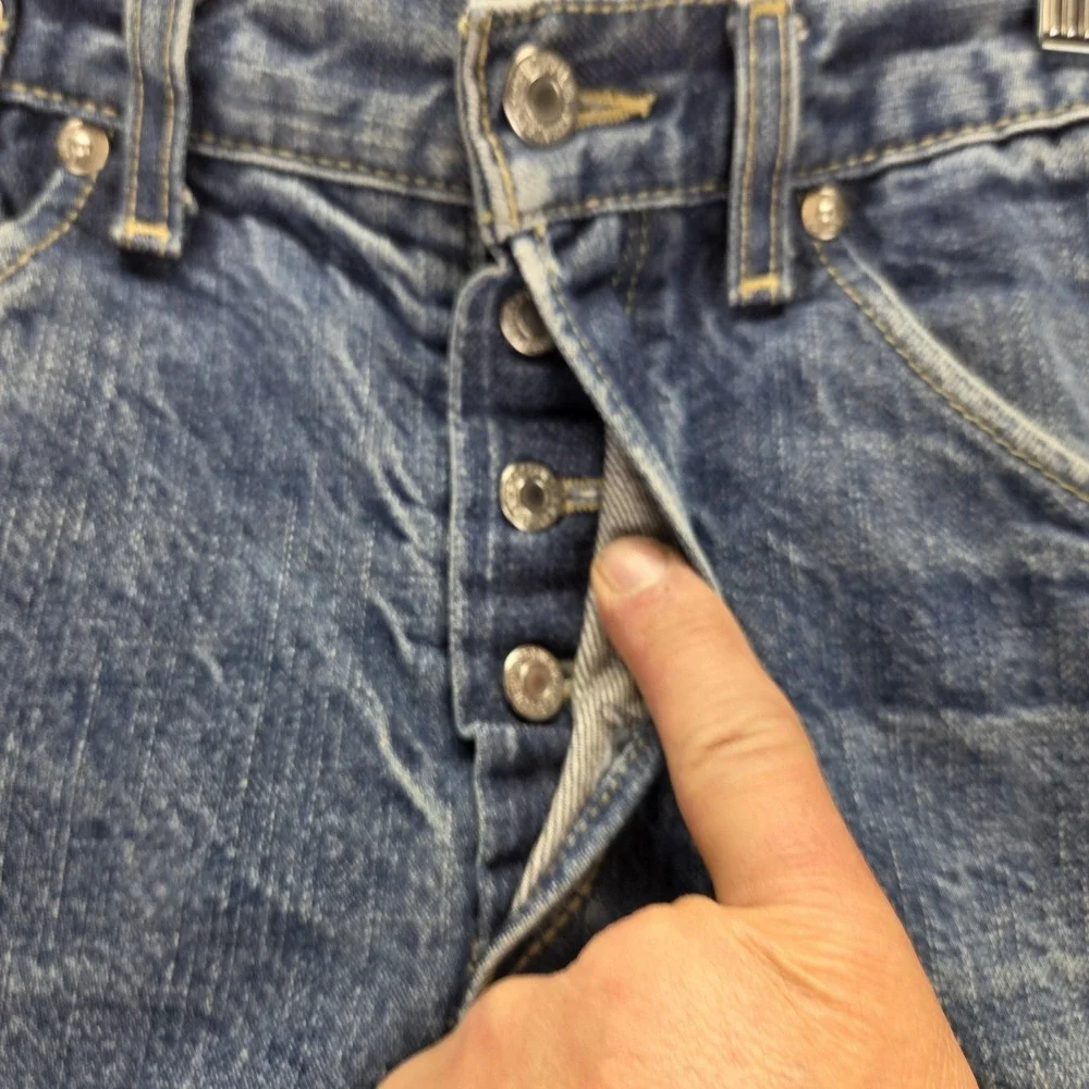 Vintage Levis Engineered Jeans Mens 31x32 Blue Twisted Button Fly Medium Wash